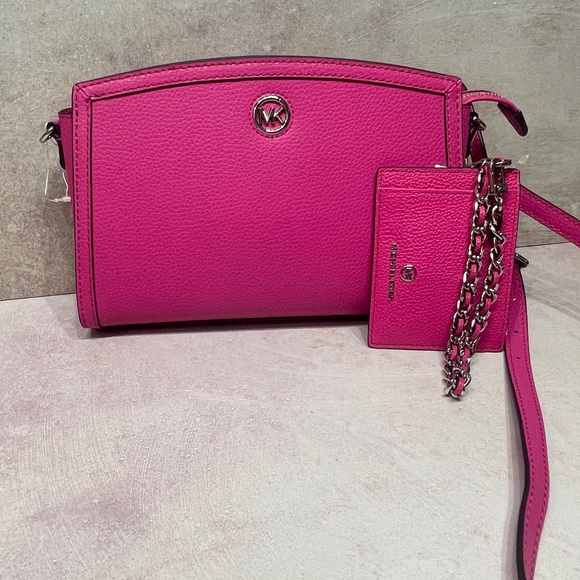 Michael Kors Chantal Crossbody & Matching Wallet Cerise Pink - Picture 2 of 8